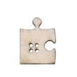 Puzzle formájú natúr fa furnér gombcsomag
