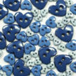 Szív formájú mini gombok - kék