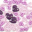 Szív formájú mini gombok - lila