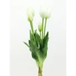 Élethű gumi tulipán csokor - fehér