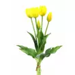 Élethű gumi tulipán csokor - sárga