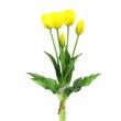 Élethű gumi tulipán csokor - sárga