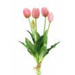 Élethű gumi tulipán csokor - világos mályva