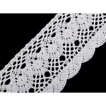 Fehér pamut csipke - 75mm széles
