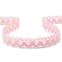 Rózsaszín pamut vertcsipke szalag