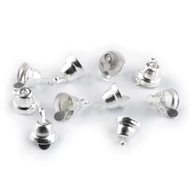 Ezüst színű fém csengő csomag - 7x11mm - 10db Ezüst színű fém csengő csomag - 7x11mm - 10db