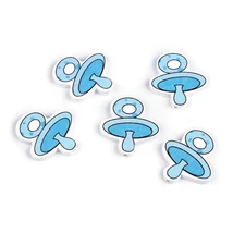 Cumi formájú fűzhető fa dekoráció - 5db - kék Cumi formájú fűzhető fa dekoráció - 5db - kék