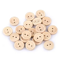 12mm-es 2 lyukú, fa gombcsomag - natúr