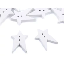 Fehér csillag alakú fa gombcsomag - nagy Fehér csillag alakú fa gombcsomag - nagy
