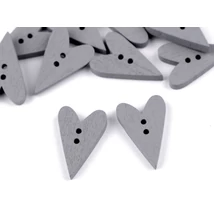 Szürke szív alakú fa gombcsomag - 10db Szürke szív alakú fa gombcsomag - 10db