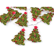 Színes karácsonyfa formagomb csomag  - 10db Színes karácsonyfa formagomb csomag  - 10db