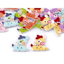 Őzike formájú fa gombcsomag - 10db Őzike formájú fa gombcsomag - 10db