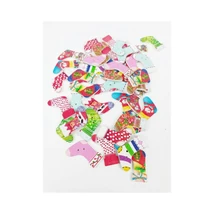 Színes karácsonyizoknik - színes fa formagomb csomag - 10db Színes karácsonyizoknik - színes fa formagomb csomag - 10db