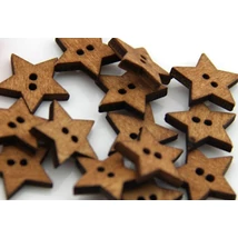 Barna csillag alakú fa gombcsomag - 18mm - 10db Barna csillag alakú fa gombcsomag - 18mm - 10db