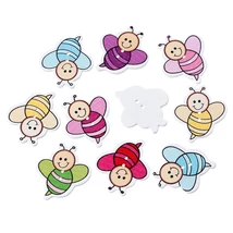 Méhecske formájú fa gombcsomag - 10db Méhecske formájú fa gombcsomag - 10db