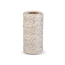 Karácsonyi pékzsineg - sodrott pamut zsinór - nyers_ezüst - 17m