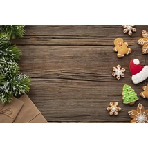 Fotóháttér - karácsonyi - mézeskalács sötétbarna fa deszkán - 40cm x 60cm Fotóháttér - karácsonyi - mézeskalács sötétbarna fa deszkán - 40cm x 60cm