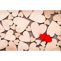 Fotóháttér - fa szívek - 40cm x 60cm Fotóháttér - fa szívek - 40cm x 60cm