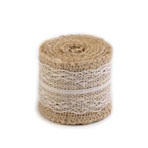 Csipkés natúr juta szalag - 50mm - 2m Csipkés natúr juta szalag - 50mm - 2m