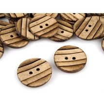 Csíkos mintázatú, natúr kókusz gomb - 22mm - 10db Csíkos mintázatú, natúr kókusz gomb - 22mm - 10db
