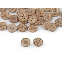 Virág mintás kókusz gombcsomag - 10db - 12mm Virág mintás kókusz gombcsomag - 10db - 12mm