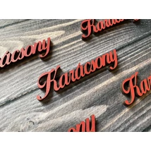 Nyír furnér Karácsony felirat - 10cm - piros