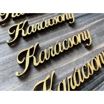 Nyír furnér Karácsony felirat - 10cm - arany