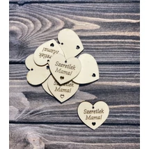 Nyár furnér feliratos szív tábla  - Szeretlek Mama!