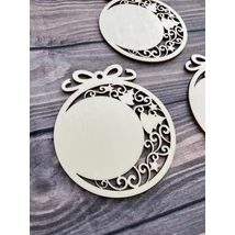 Nyár furnér díszes karácsonyfa gömb alap - 3db Nyár furnér díszes karácsonyfa gömb alap - 3db