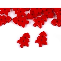 Műanyag fenyőfa gombcsomag - piros - 20db