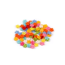 Virág formájú mini gombok - vegyes színek - 100db