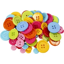 Műanyag teli színes gomb csomag ~ 20gr