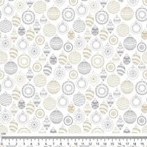 Mintás barkácsfilc méteráru  - rajzolt karácsonyi díszek - arany ezüst Mintás barkácsfilc méteráru  - rajzolt karácsonyi díszek - arany ezüst