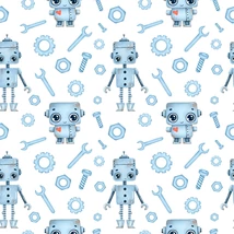 Mintás barkácsfilc méteráru DARAB - kék robotok Mintás barkácsfilc méteráru DARAB - kék robotok