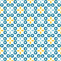 Mintás barkácsfilc méteráru  - kék sárga mintás