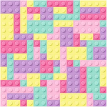 Mintás barkácsfilc méteráru  - pasztell építőkockák