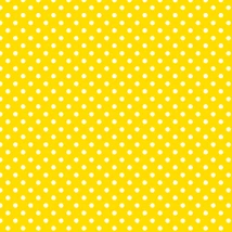 Mintás barkácsfilc méteráru  - sárga alapon fehér pöttyös