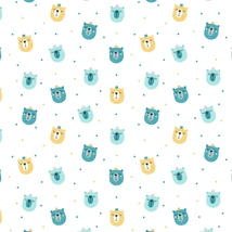 Panama szövet párna panel - Animal Smiles - macik piciben Panama szövet párna panel - Animal Smiles - macik piciben