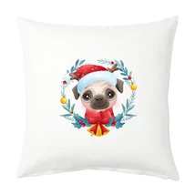 Panama szövet párna panel - cuki karácsonyi kutyák - 01 Panama szövet párna panel - cuki karácsonyi kutyák - 01
