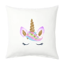 Panama szövet párna panel - csillogó unikornis szarvacska Panama szövet párna panel - csillogó unikornis szarvacska