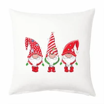 Panama szövet párna panel - Karácsonyi manó - trió