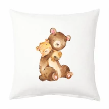 Panama szövet párna panel - Mother and Baby - macik Panama szövet párna panel - Mother and Baby - macik