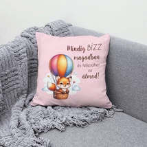 Panama szövet motivációs panel - rózsaszín alapon rókás Panama szövet motivációs panel - rózsaszín alapon rókás