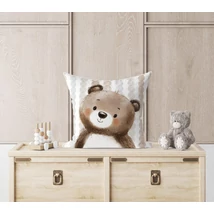 Velúr hatású szövet párna panel - erdei állat portré - maci Velúr hatású szövet párna panel - erdei állat portré - maci