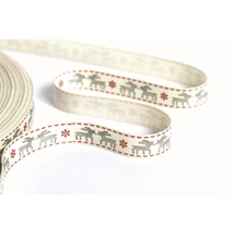 100% pamut szalag - ezüst rénszarvas - 15mm 100% pamut szalag - ezüst rénszarvas - 15mm