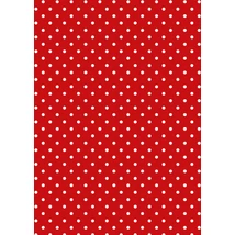 Mintás barkácsfilc - Christmas Basics - piros alapon fehér pöttyös