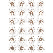 Mintás barkácsfilc - adventi számok csillagokban - barna Mintás barkácsfilc - adventi számok csillagokban - barna