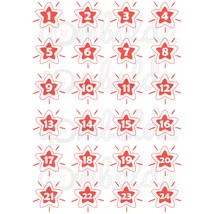 Mintás barkácsfilc - adventi számok csillagokban - piros Mintás barkácsfilc - adventi számok csillagokban - piros