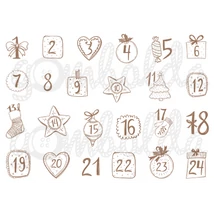 Mintás barkácsfilc - adventi számok vintage stílusban - barna Mintás barkácsfilc - adventi számok vintage stílusban - barna