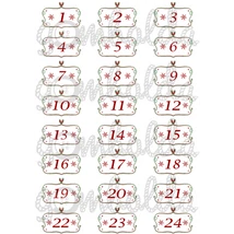 Mintás barkácsfilc - adventi számok keretben - piros zöld Mintás barkácsfilc - adventi számok keretben - piros zöld